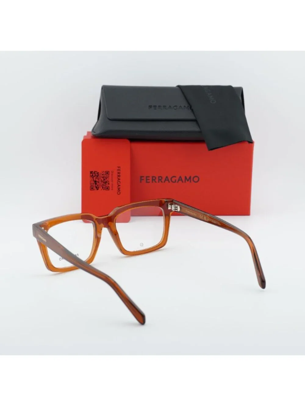 Salvatore Ferragamo SF2993 232 Square Eyeglasses 53mm – Transparent Brown